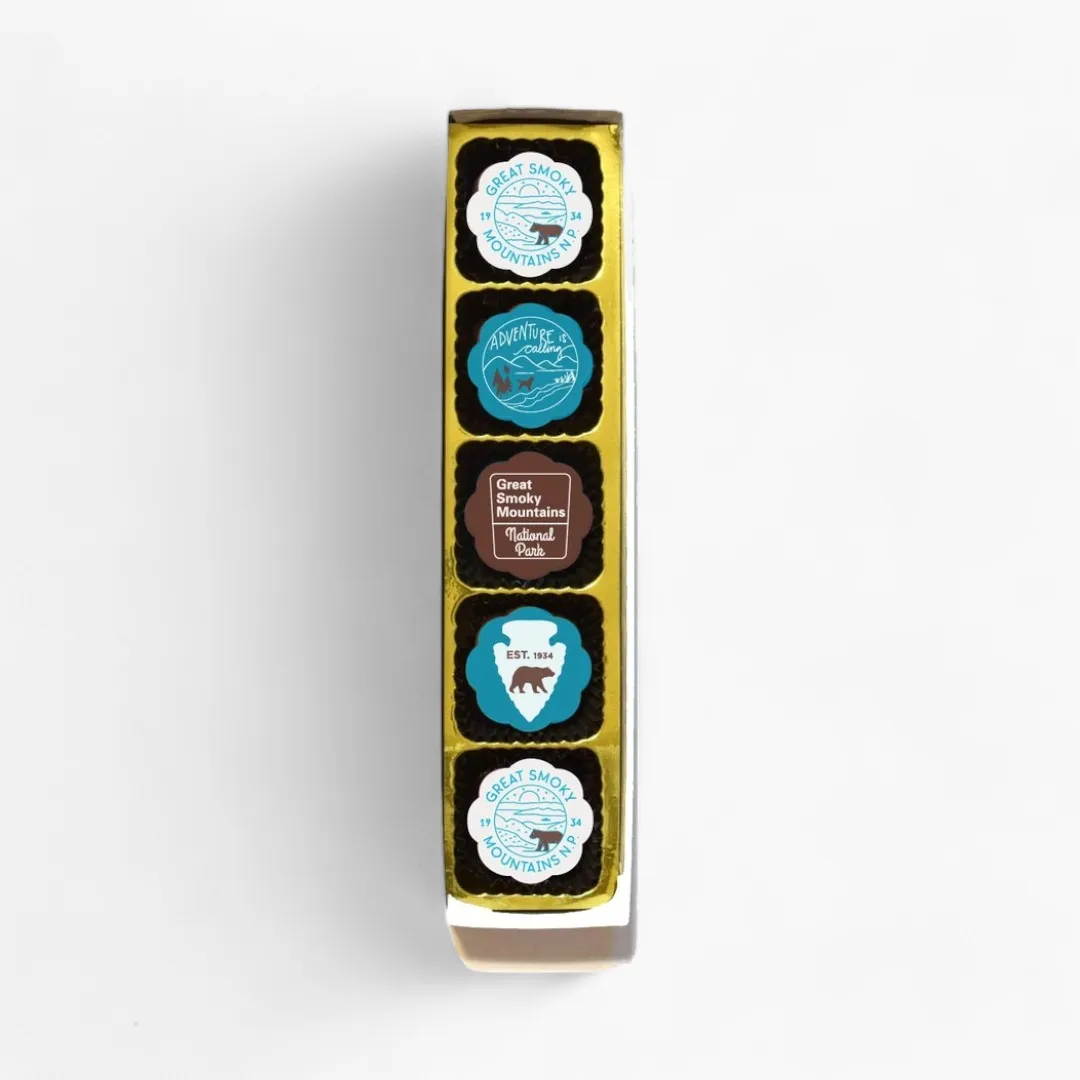 Great Smoky Mountains Chocolate Covered Caramels (Box of 5)