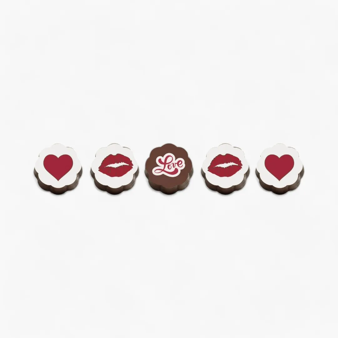 Hearts Lips and Love Chocoalte Covered Caramels (Box of 5)