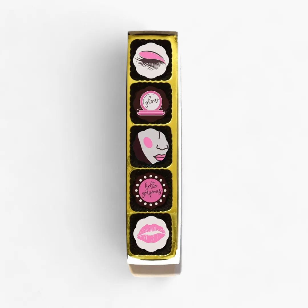 Hello Gorgeous Makeup Chocolate Covered Caramels (Box of 5)