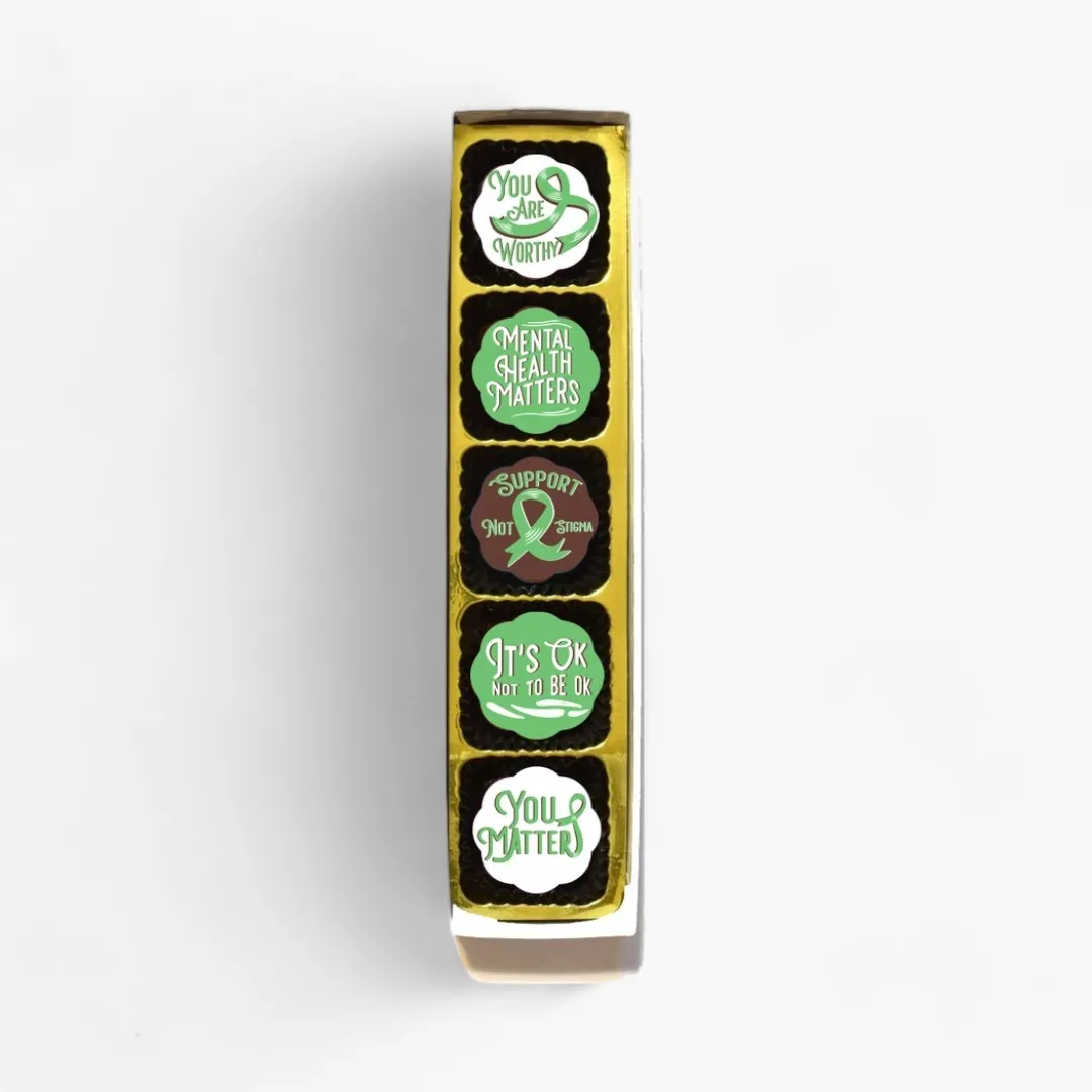 Mental Health Awareness Chocolate Covered Caramels (Box of 5)