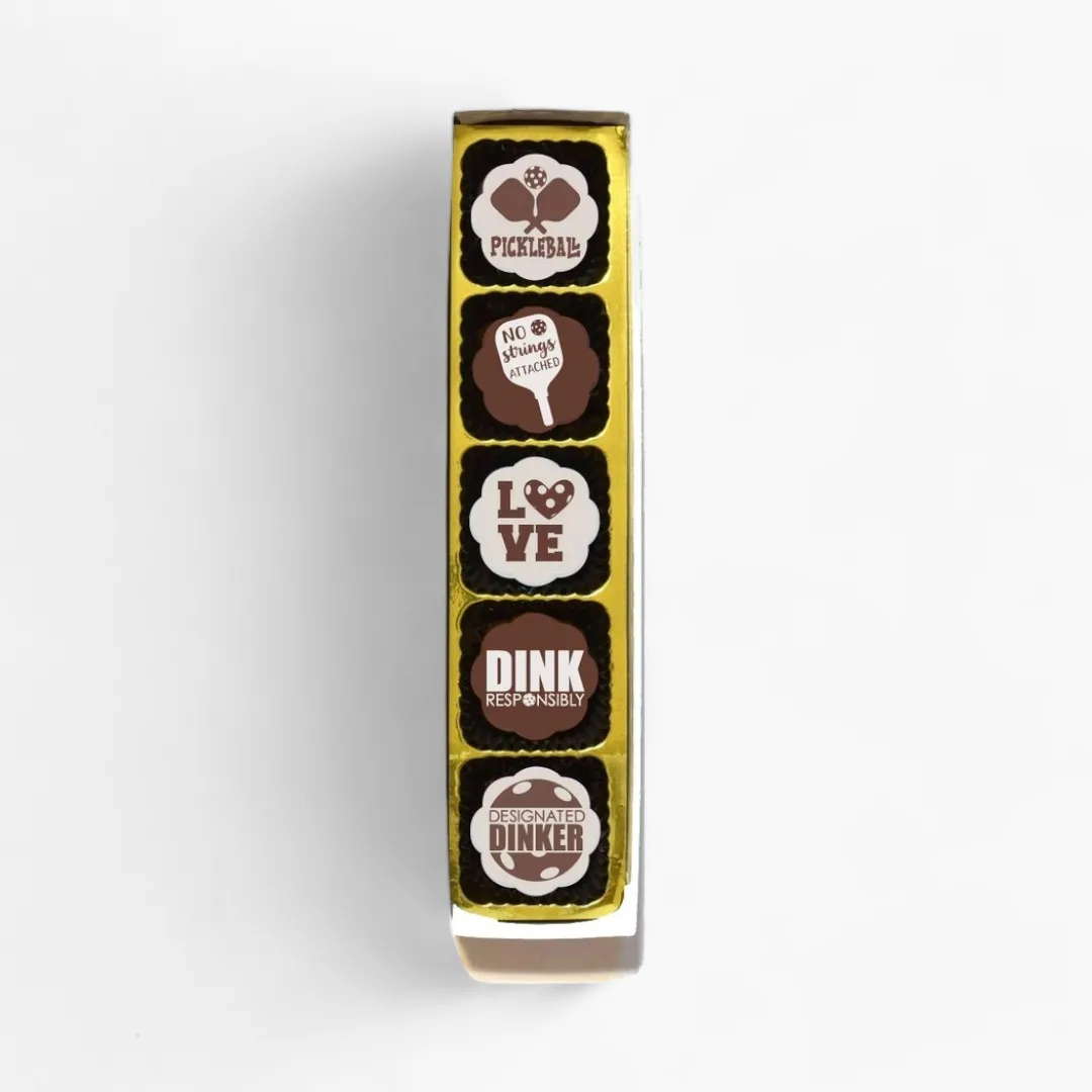 Pickle Ball Chocolate Covered Caramels (Box of 5)