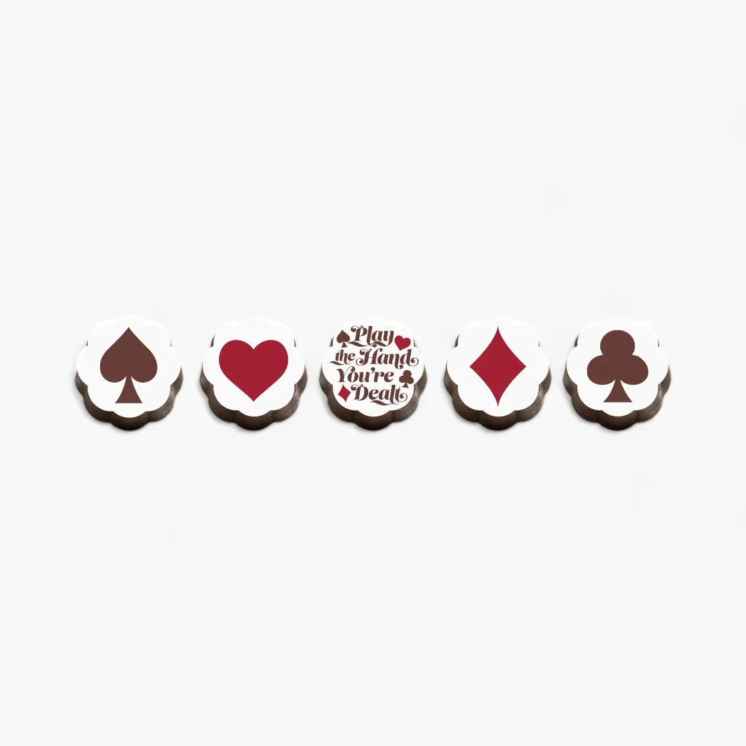 Playing Cards Chocolate Covered Caramels (Box of 5)