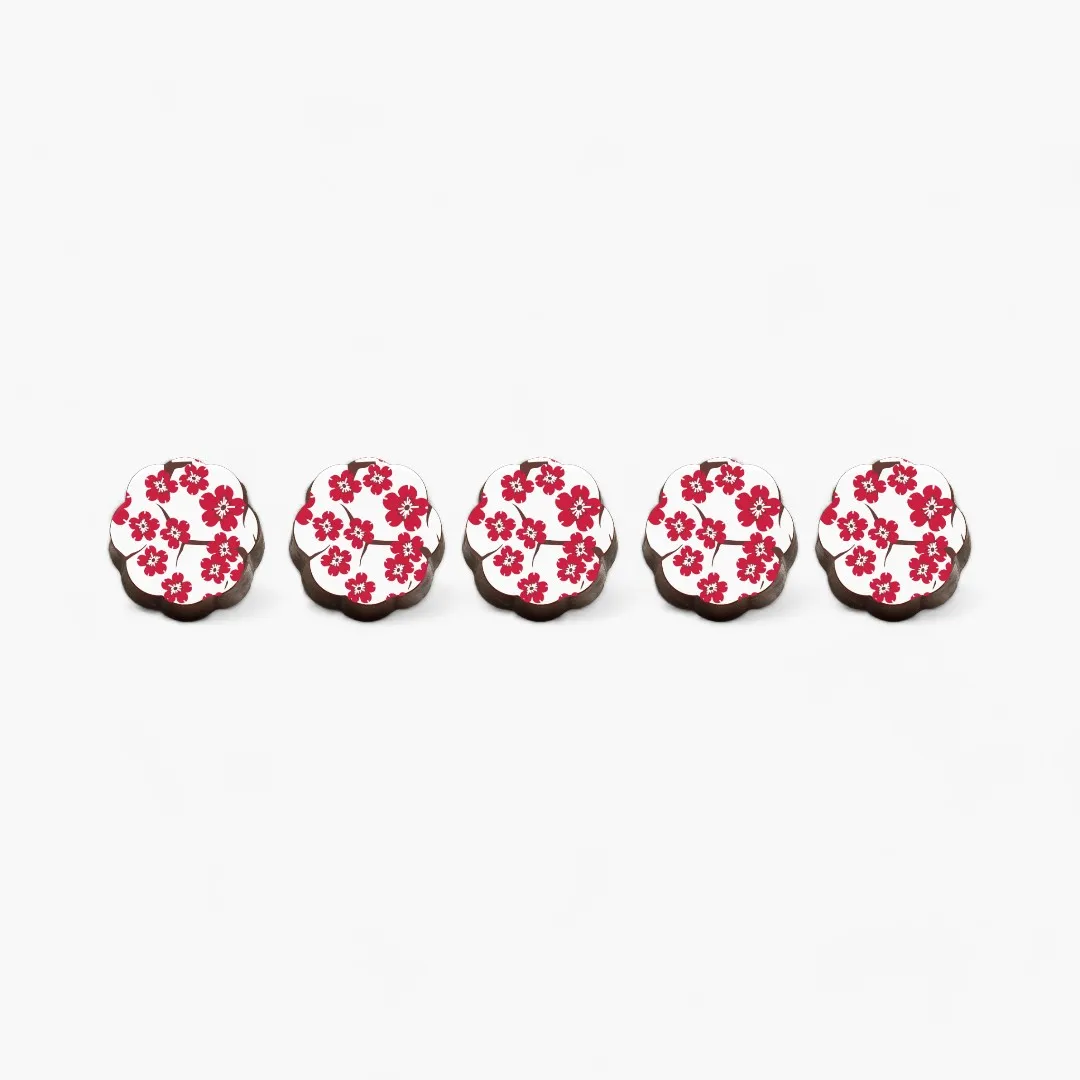 Red Cherry Blossom Chocolate Covered Caramels (Box of 5)