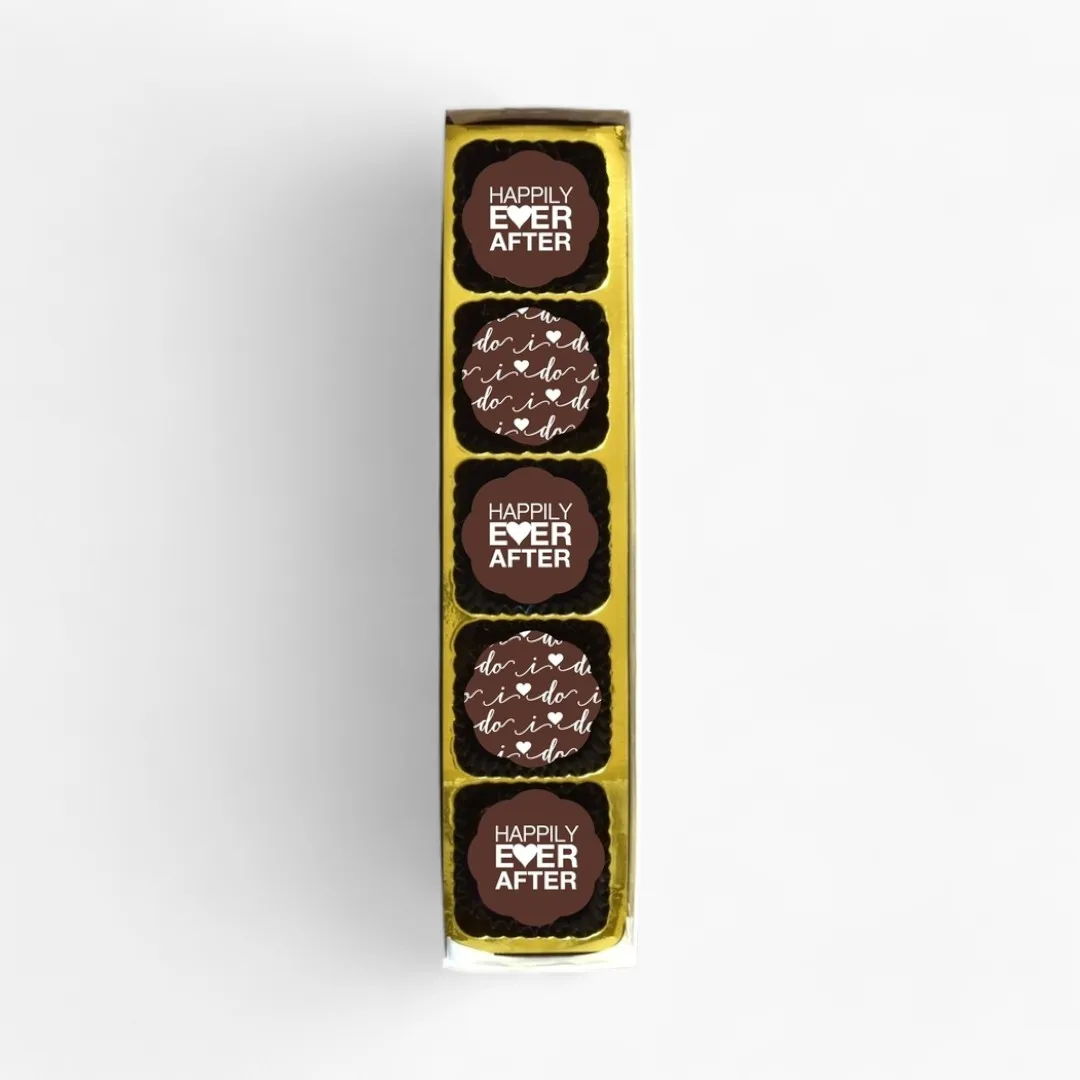 Wedding Chocolate Covered Caramels (Box of 5)