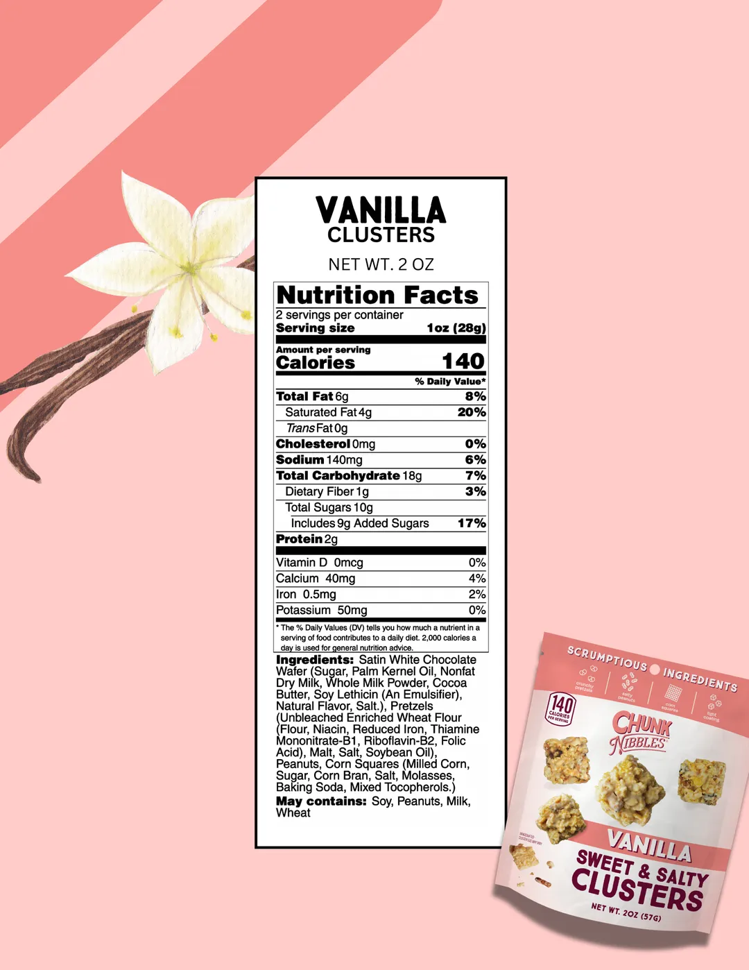 Mixed 4 Flavor Case Chunk Nibbles 2oz Snack Pack
