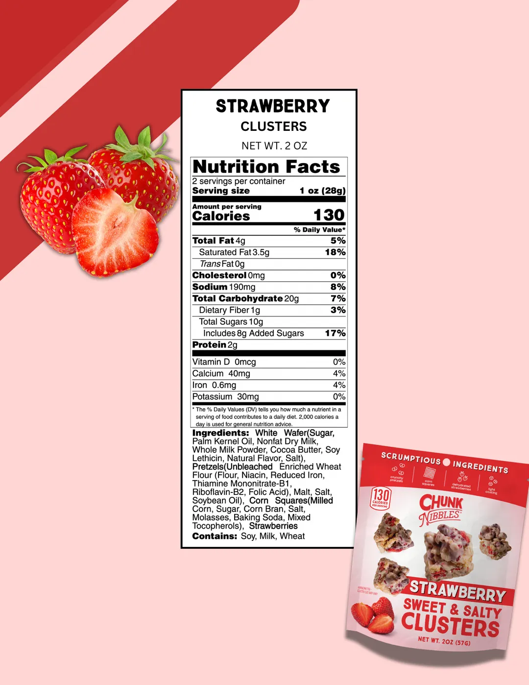 Mixed 4 Flavor Case Chunk Nibbles 2oz Snack Pack