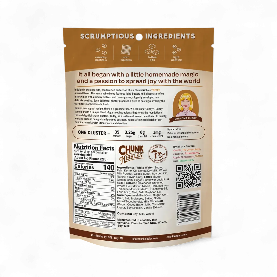 Toffee Chunk Nibbles 4.25 oz Pouch