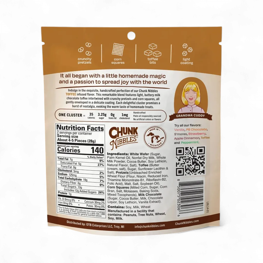 Toffee Chunk Nibbles 2oz Snack Pack