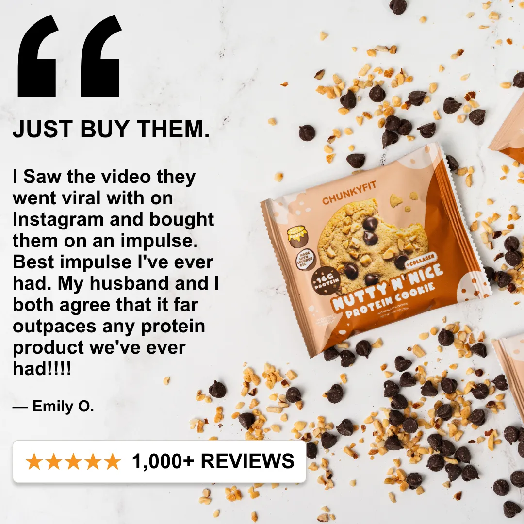 Nutty N' Nice Peanut Butter Chocolate Chip Protein Cookies | Box of 10