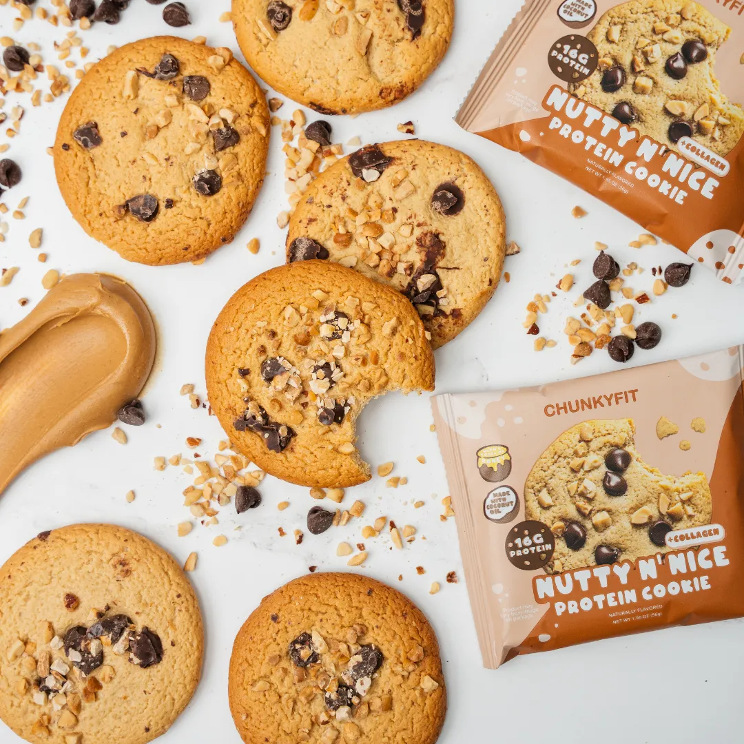 Nutty N' Nice Peanut Butter Chocolate Chip Protein Cookies | Box of 10