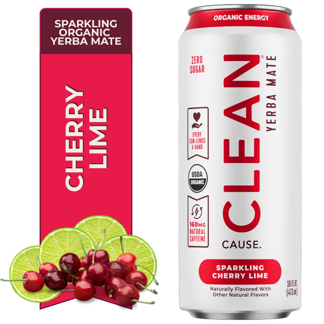 Organic Cherry Lime Zero-Calorie Yerba Mate Tea - 12-pack