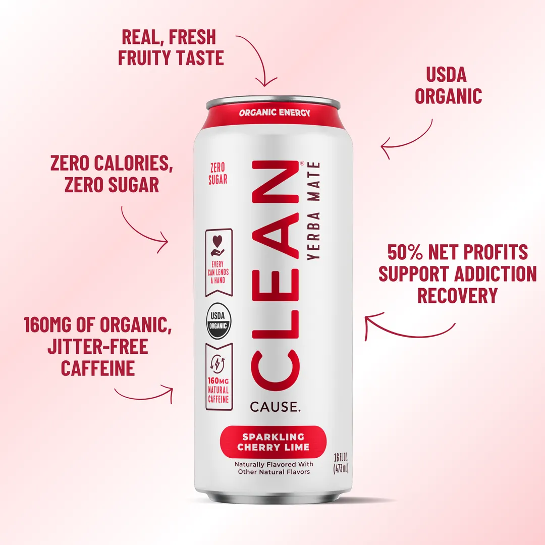 Organic Cherry Lime Zero-Calorie Yerba Mate Tea - 12-pack