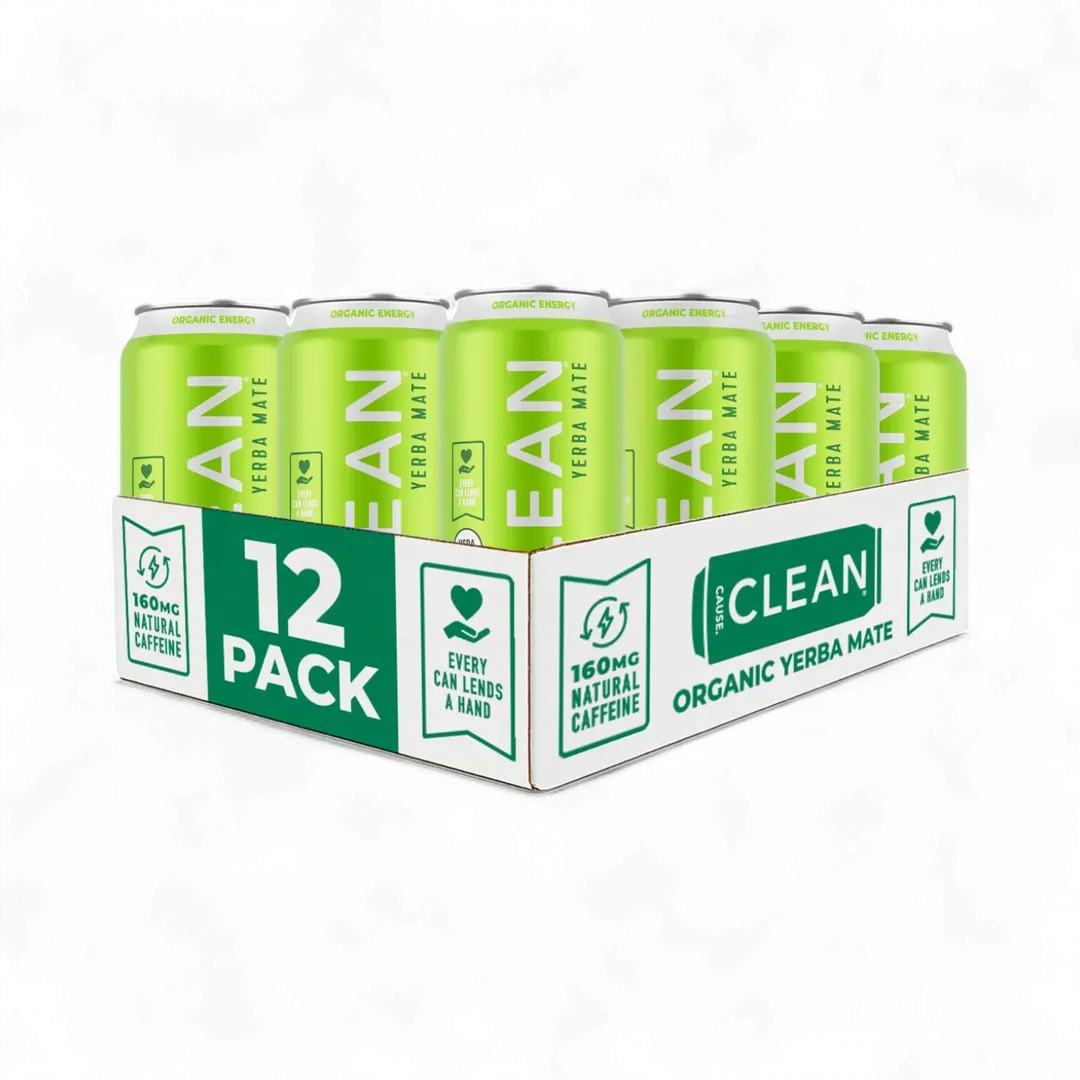 Organic Lemon Lime Sparkling Yerba Mate Tea – 12-pack Cans