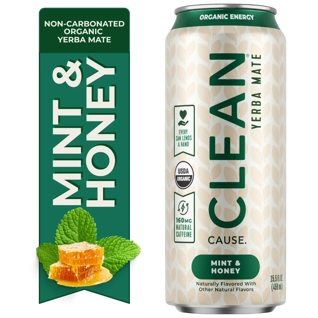 Organic Mint & Honey Non-Carbonated Yerba Mate Tea - 12-pack