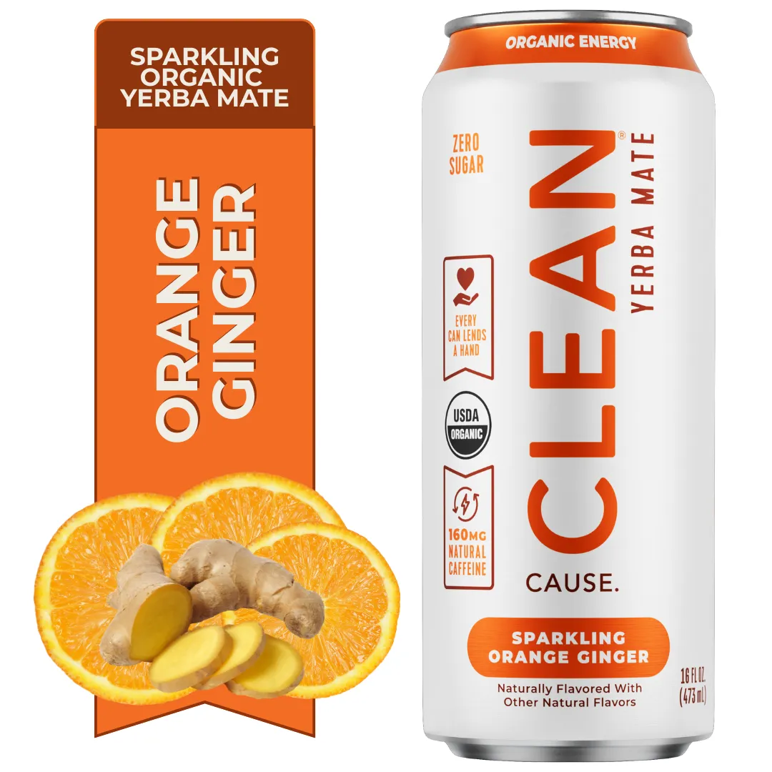 Organic Orange Ginger Zero-Calorie Yerba Mate Tea - 12-pack