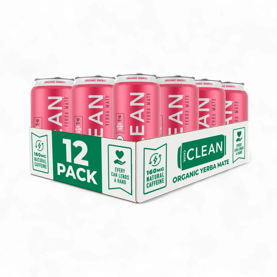 Organic Watermelon Mint Sparkling Yerba Mate Tea - 12-pack