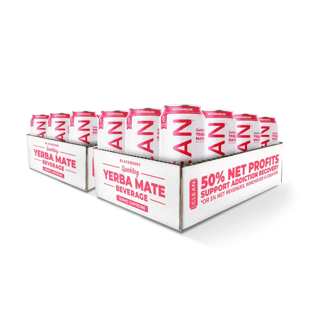 Organic Watermelon Zero Calorie Yerba Mate Tea- 12-pack Cans