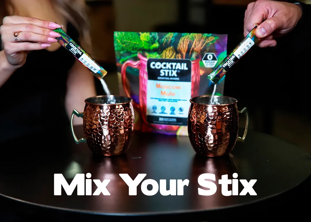 Cocktail Stix Zero Sugar Cocktail & Mocktail Drink Mixer - Skinny Mixes - Vegan - No Calories, No Carbs, No Sugar - Non-GMO - 20 Pack