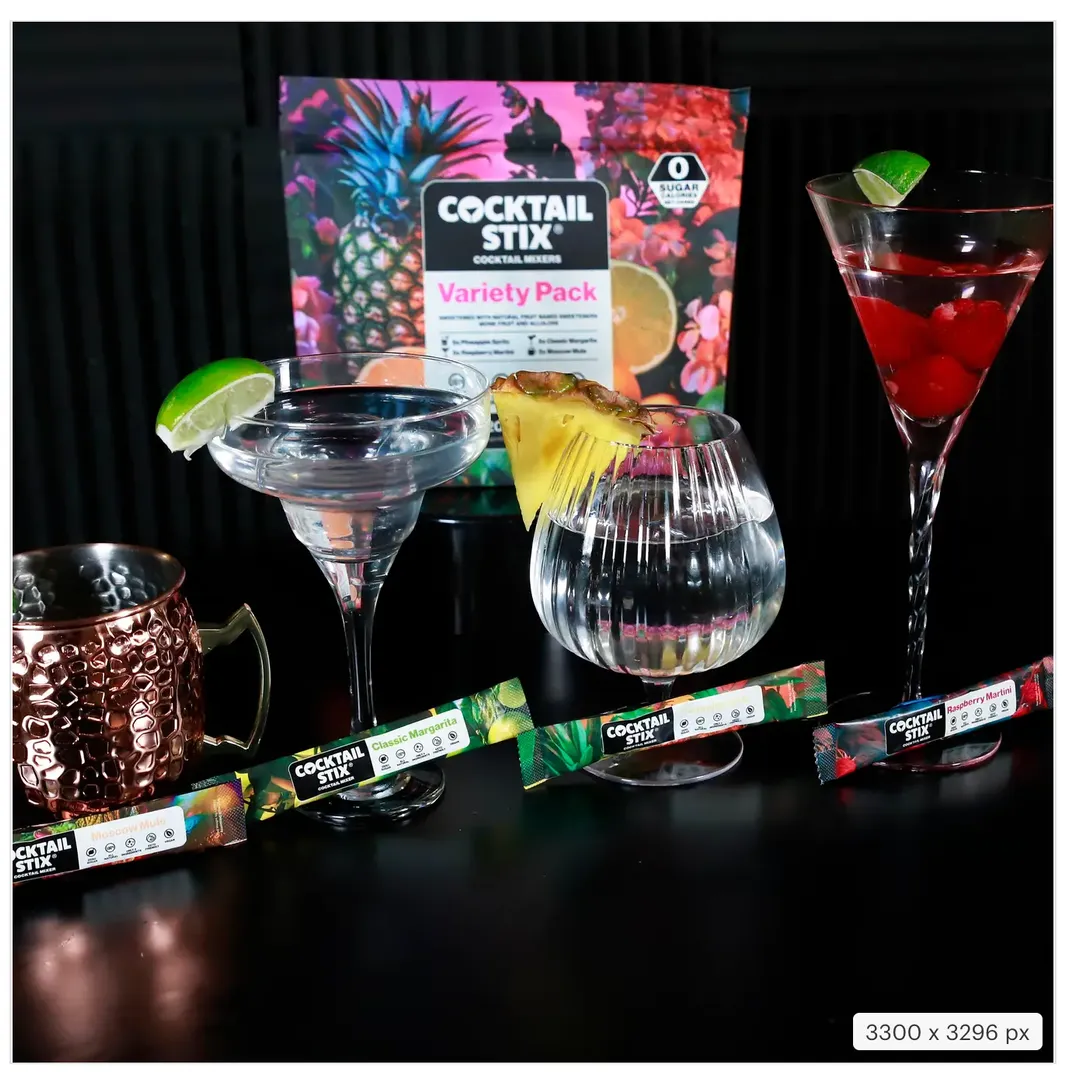 Cocktail Stix Zero Sugar Cocktail & Mocktail Drink Mixer - Skinny Mixes -  First Order Sample Pack - 1 Bag Of Each
