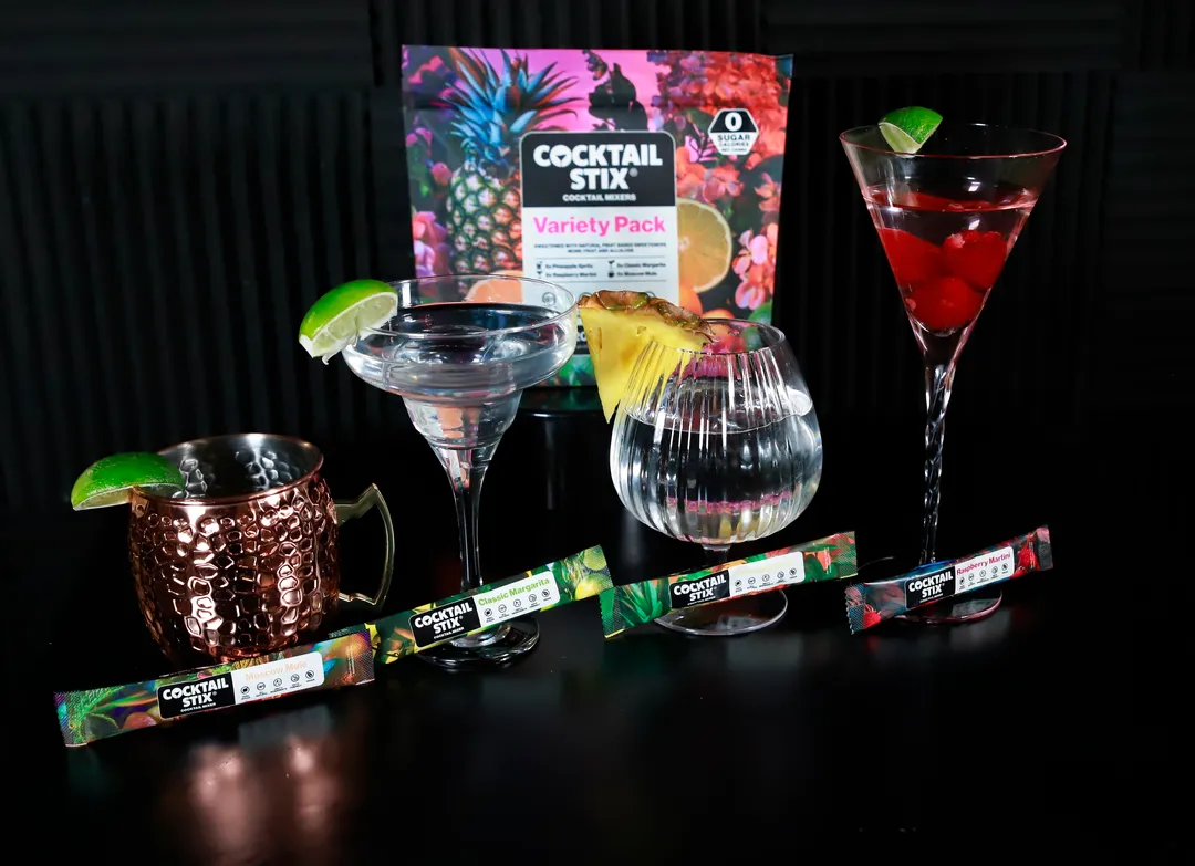 Cocktail Stix Zero Sugar Cocktail & Mocktail Drink Mixer - Skinny Mixes - Vegan - No Calories, No Carbs, No Sugar - Non-GMO - 20 Pack