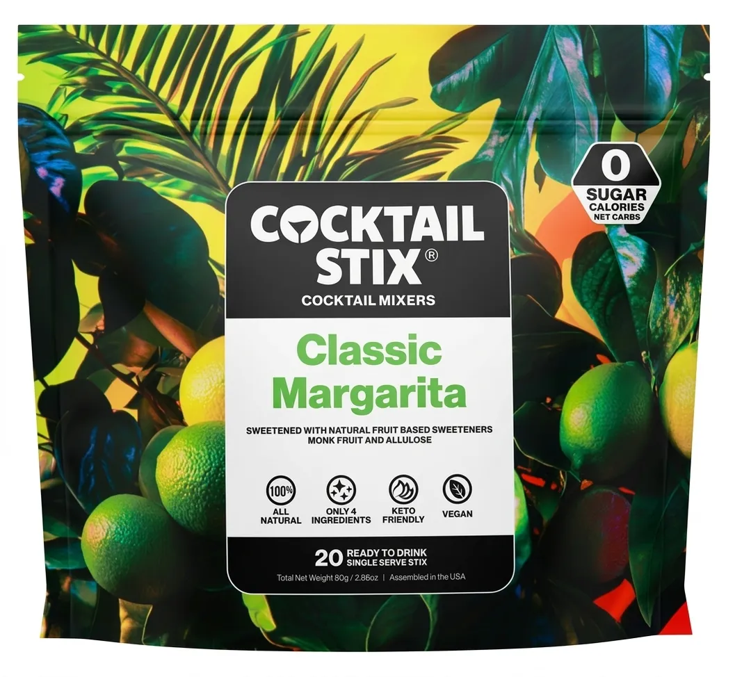 Cocktail Stix Zero Sugar Cocktail & Mocktail Drink Mixer - Skinny Mixes - Vegan - No Calories, No Carbs, No Sugar - Non-GMO - 20 Pack