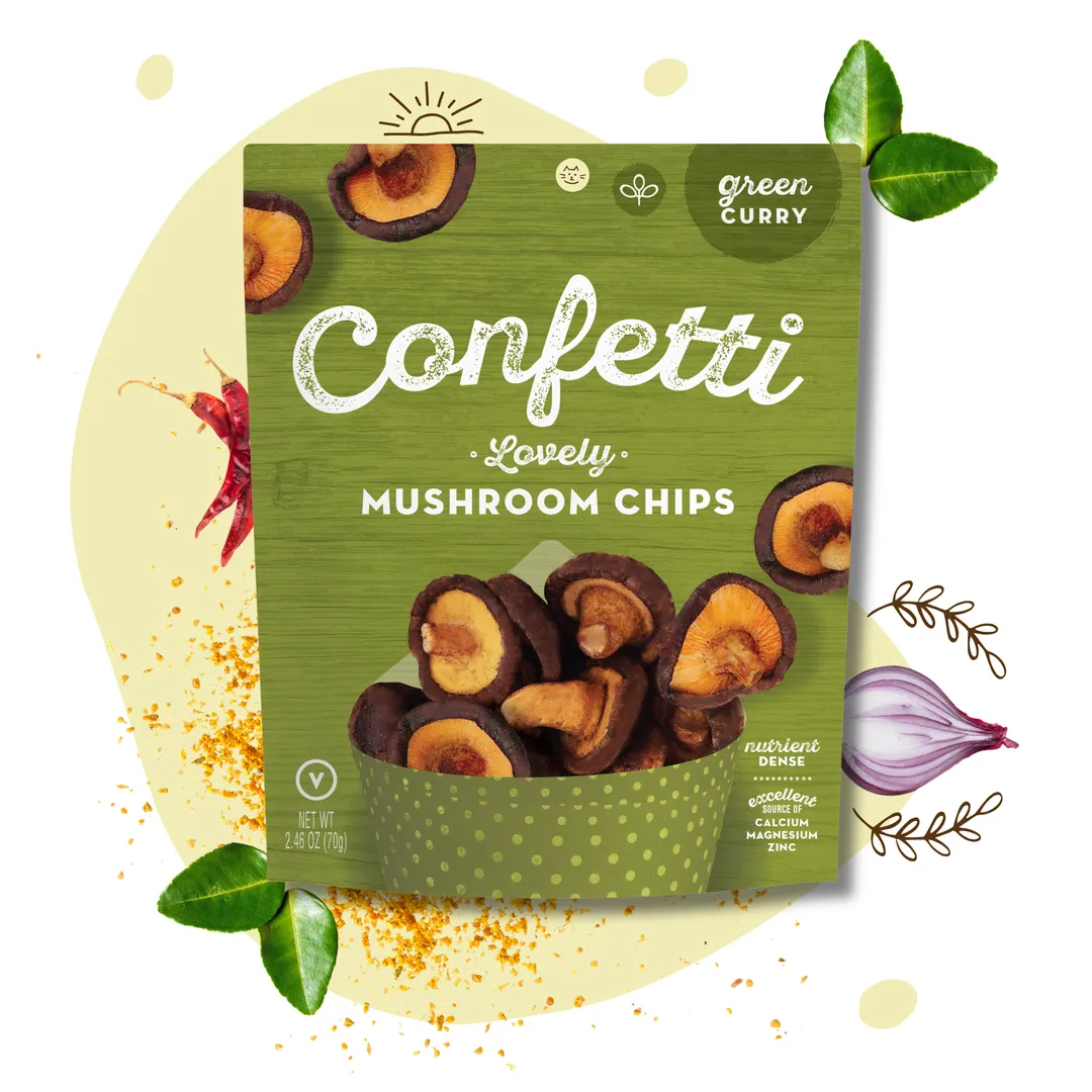 Lovely Mushroom Chips, Green Curry