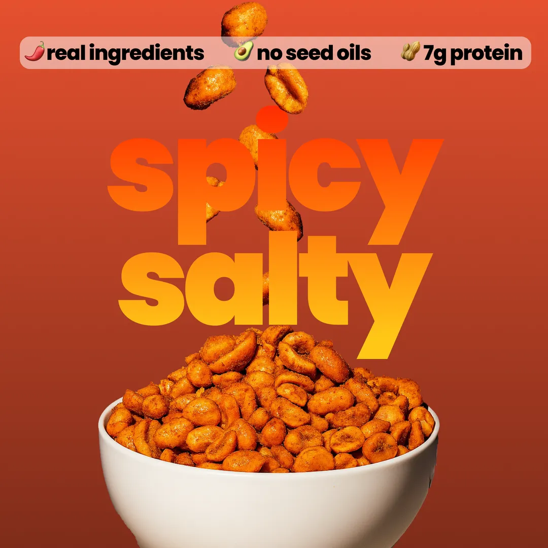 Spicy Dry Roasted Peanuts – Gourmet Protein Snack 7.0oz