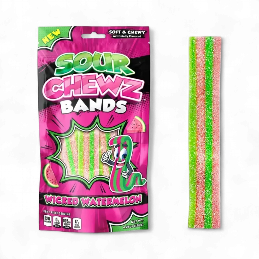 Sour Chewz Bands Wicked Watermelon Open Stock