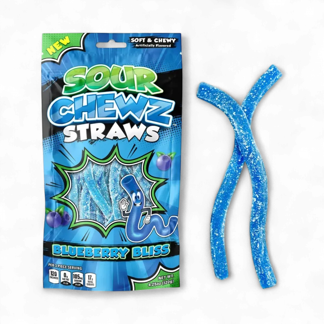 Sour Chewz Straws Blueberry Bliss Open Stock
