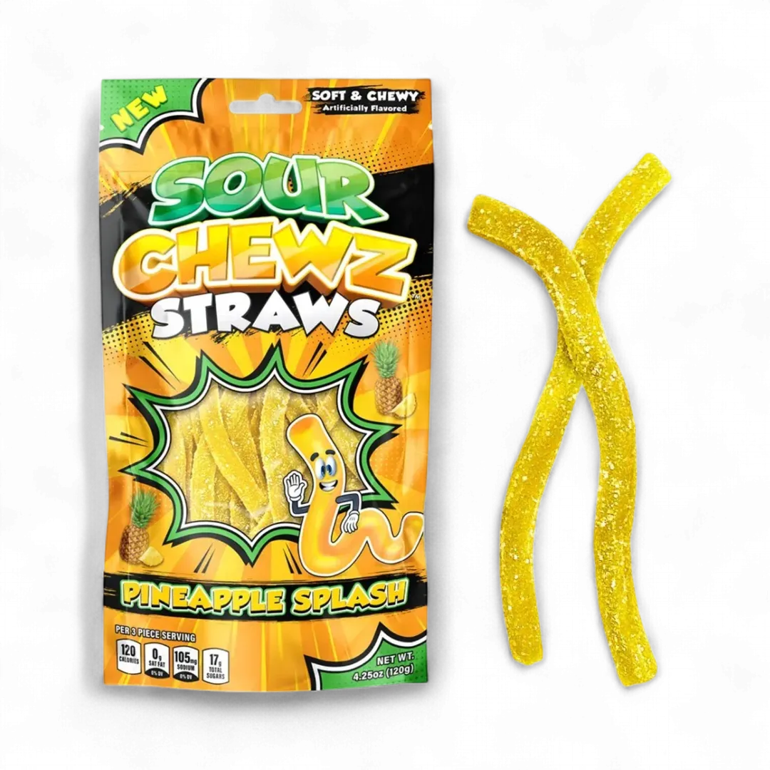 Sour Chewz Straws Pineapple Splash Open Stock