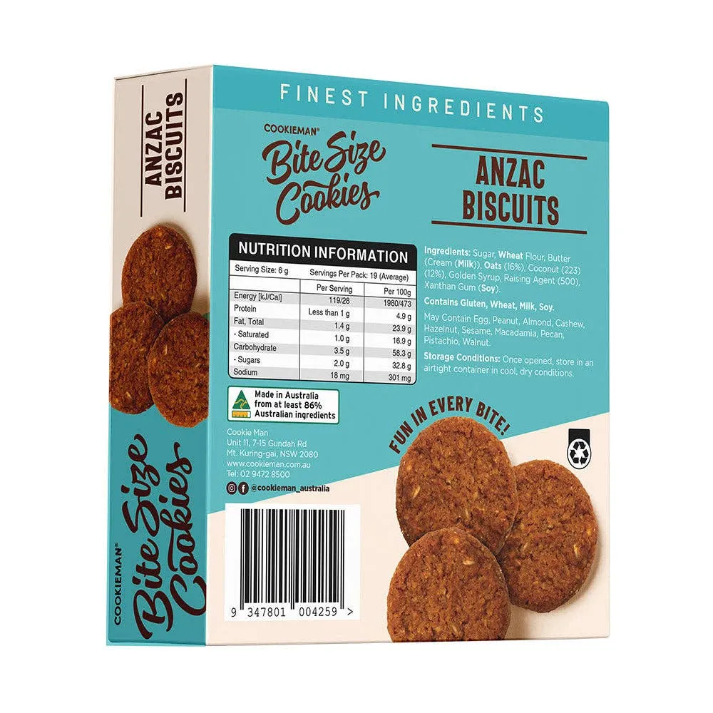 Anzac Biscuits Box 3.88oz - Bite Size Cookies