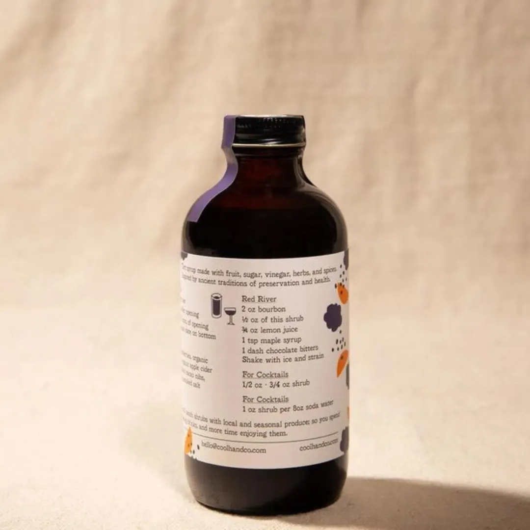 Blackberry Cacao Nib Orange Peel Shrub 8.5oz