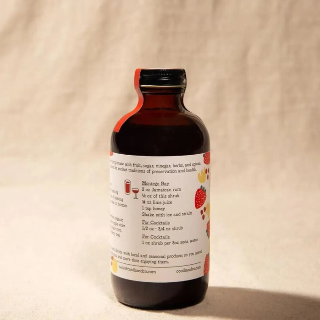 Strawberry Cascara Ginger Shrub 8.5oz