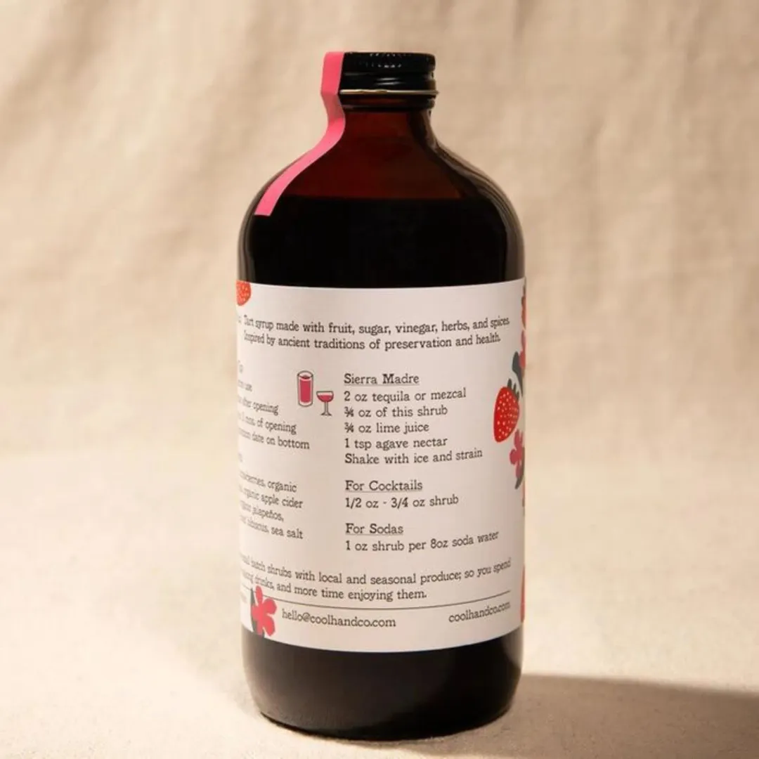 Strawberry Hibiscus Jalapeño Shrub 17oz