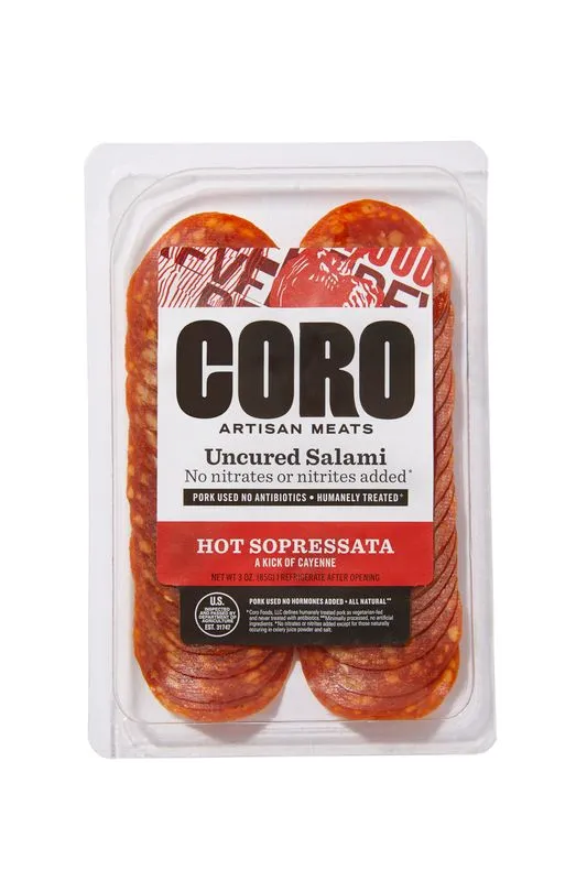 Sliced Pack - Uncured Hot Sopressata Salami 