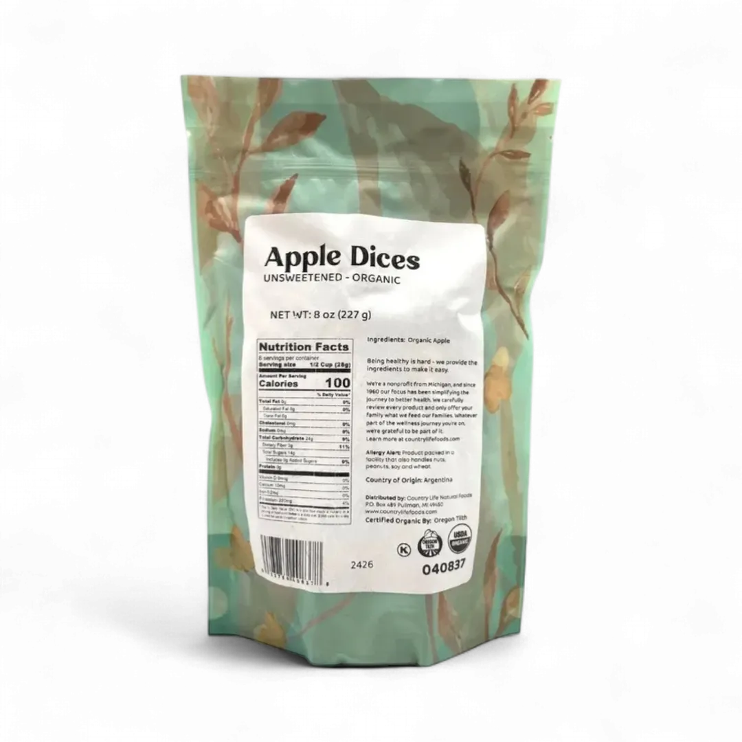 Apple Dices, Natural, Organic