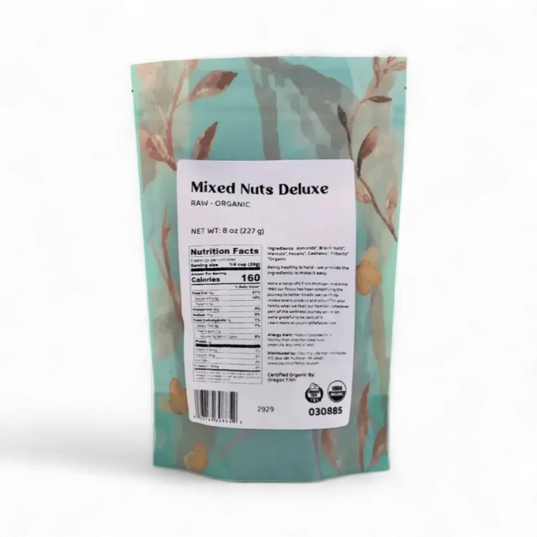 Mixed Nuts Deluxe, Raw, Organic