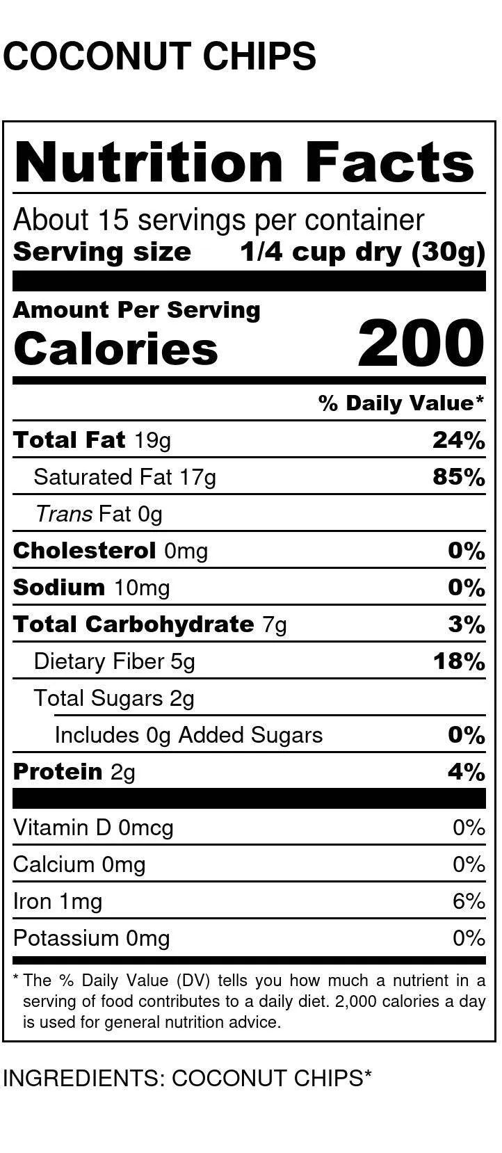 Coconut Chips, Organic variant