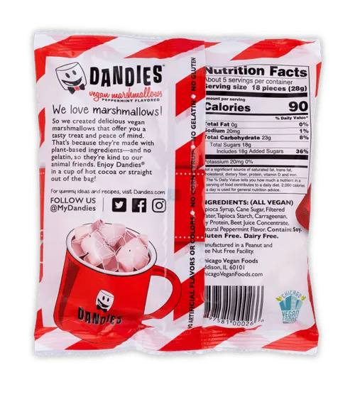 Marshmallows, Dandies, Vegan, Peppermint (Mini) (2-Pack) (Best buy date 8/13/26)