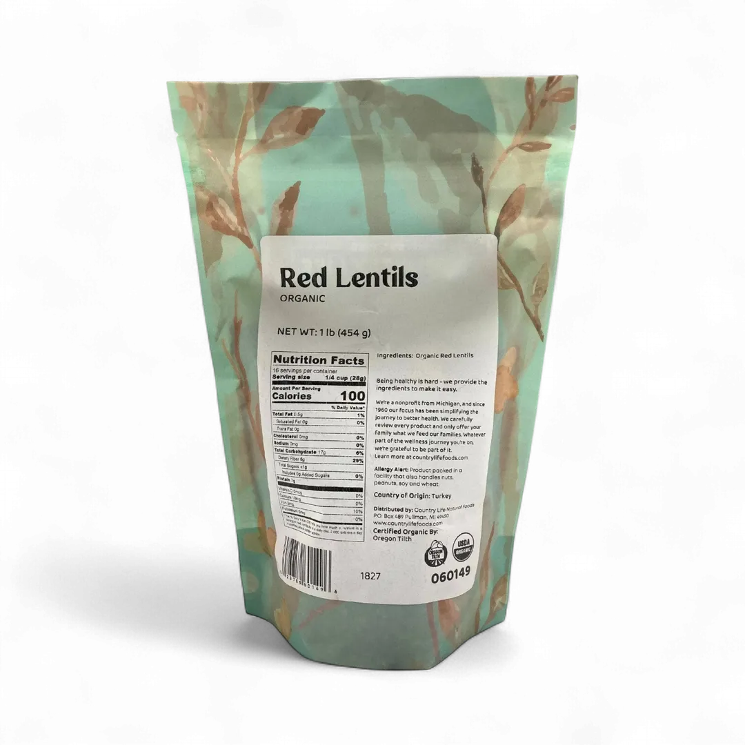 Red Lentils, Split, Organic