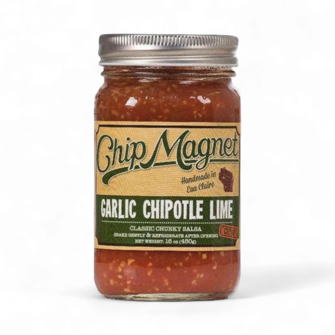 Salsa, Medium, Garlic Chipotle Lime, Vinegar Free, Chip Magnet
