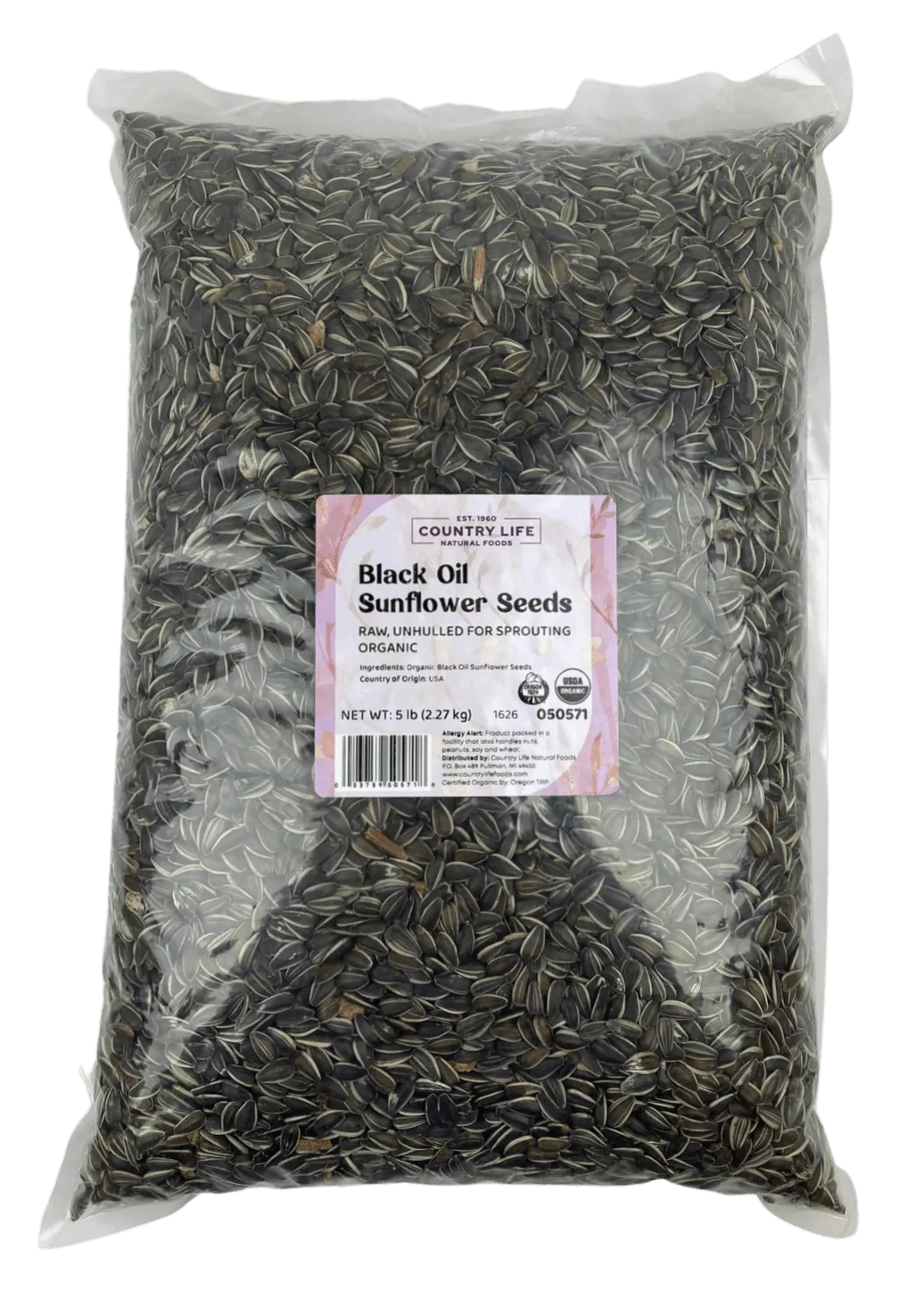 Sunflower Seeds, Black Oil, Unhulled For Sprouting, Organic variant