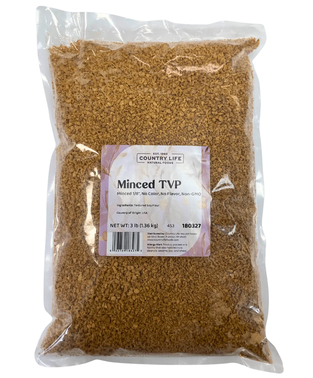 TVP Minced 1/8", No Added Color or Flavor, Non-GMO variant