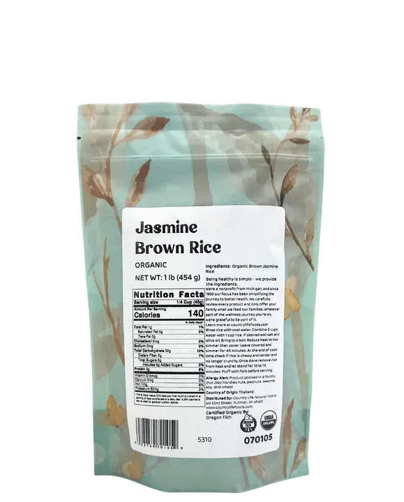 Jasmine Rice, Brown, Organic