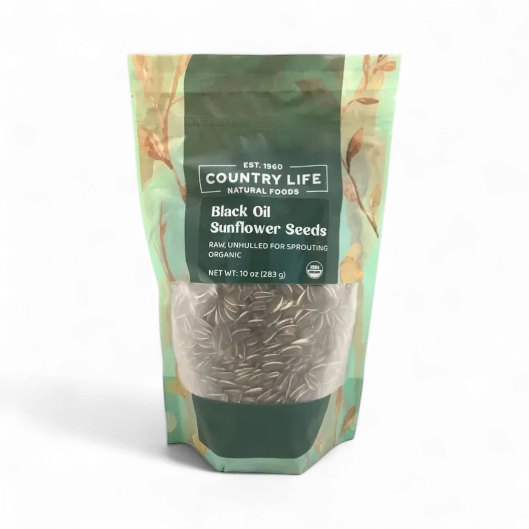 Sunflower Seeds, Black Oil, Unhulled For Sprouting, Organic