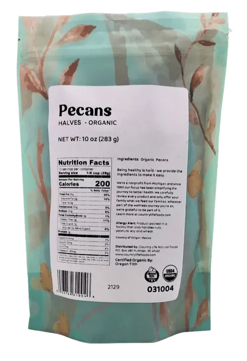 Pecan Halves, Junior Mammoth, Organic