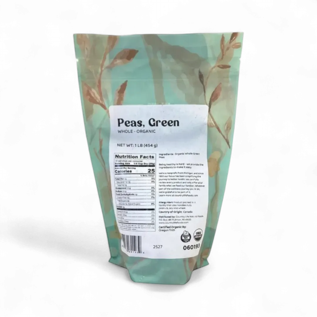 Peas, Green, Organic, Whole
