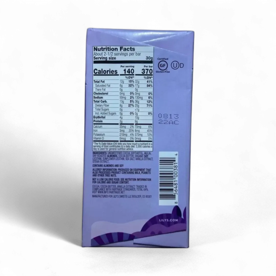 Chocolate Bars, Dark, Stevia Sweetened, Lily's