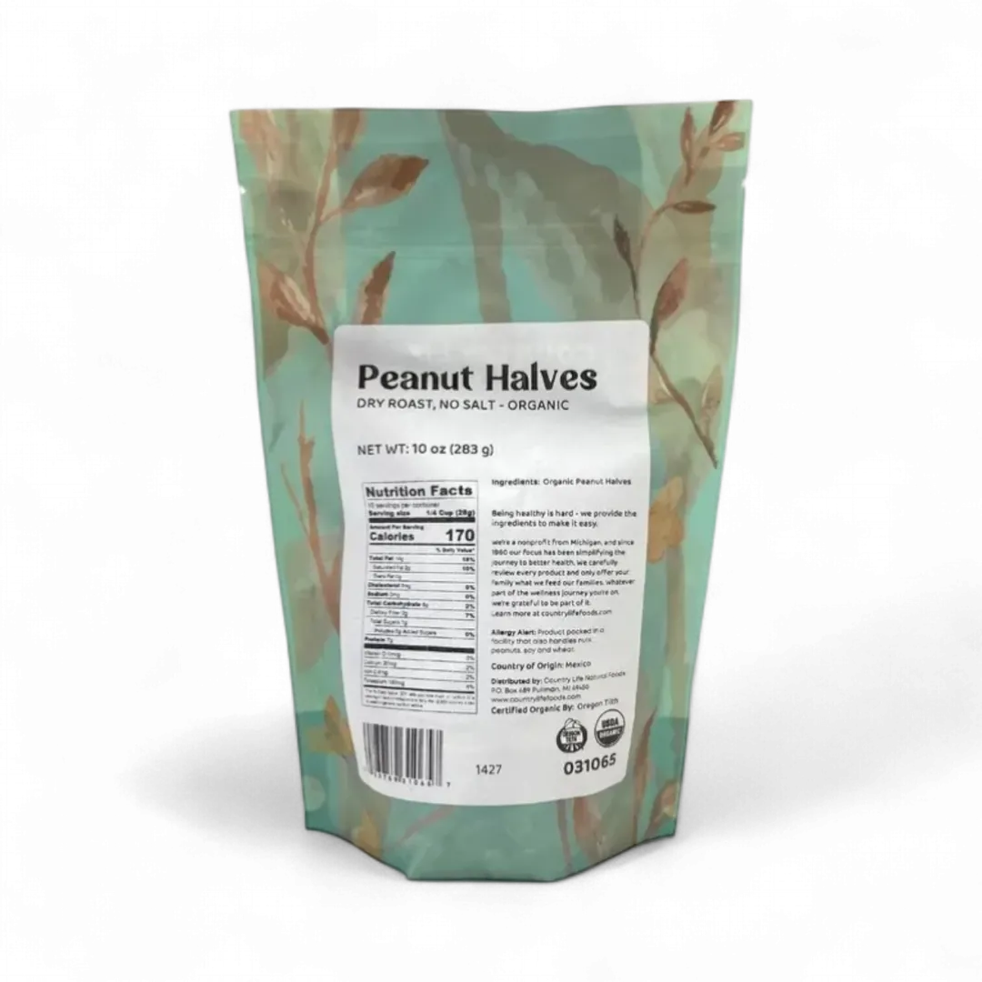 Peanuts, 1/2s Dry Roasted, No Salt, Organic