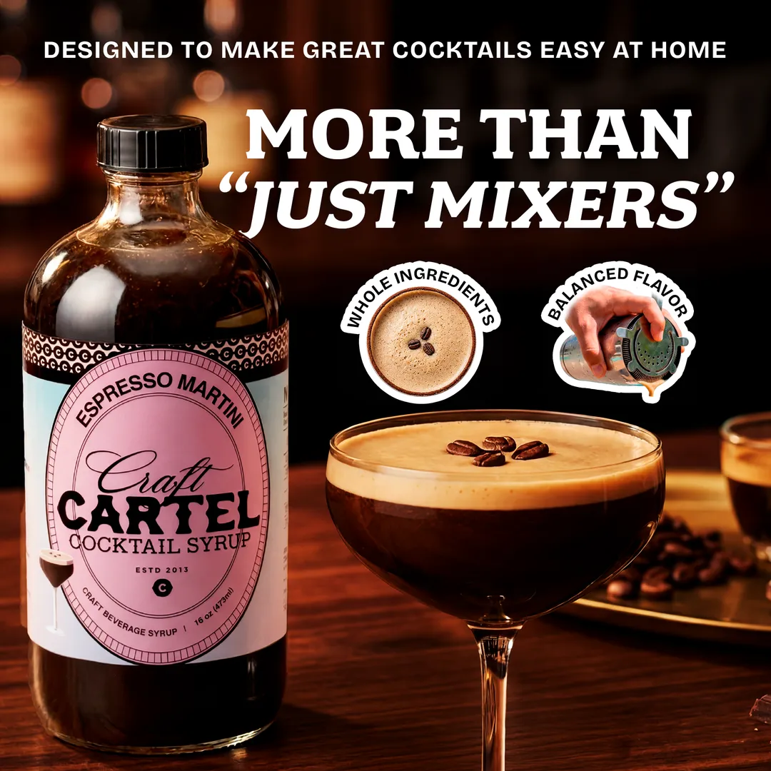 Craft Cartel Espresso Martini Cocktail Syrup Mixer | 16oz | Craft Cocktail & Mocktail Mix